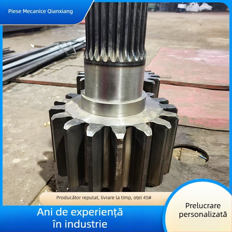 Ax mare pentru transmisie mecanică, nestandard, cu șanțuri spline și ax de tensionare