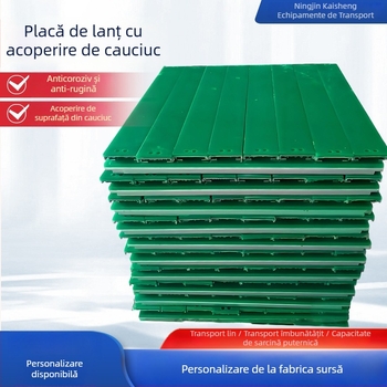 Conveyor cu plăci din lanț, plăci galvanizate cu acoperire din cauciuc, antiaderent, anti-static, bandă de transport cu acoperire din cauciuc