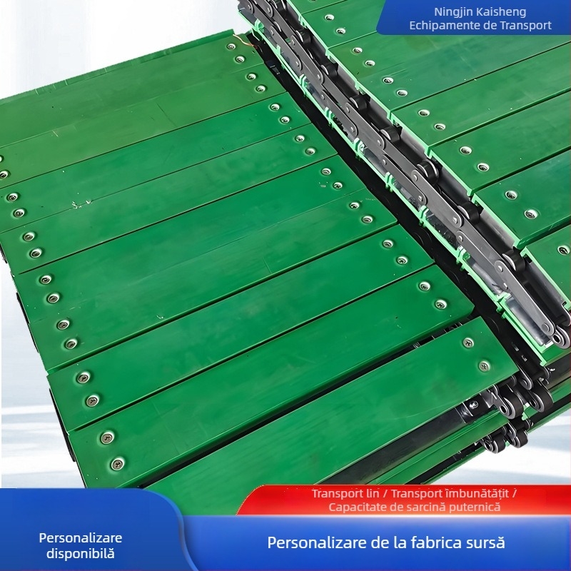 Conveyor cu plăci din lanț, plăci galvanizate cu acoperire din cauciuc, antiaderent, anti-static, bandă de transport cu acoperire din cauciuc