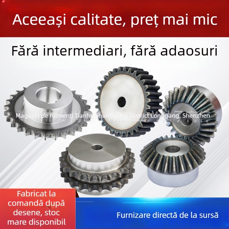 Garnituri dințate personalizate, angrenaje drepte și elicoidale, modulele 1, 2, 3,5 și 5; șină, pinioane industriale, inel dinți