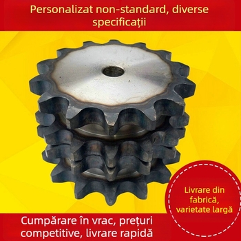 Rotițe dintate pentru lanț nemodificate, 16A, dublu rând, 1 inch, transmisie lanț-angrenaj pentru agricultură și industrie, rezistență înaltă