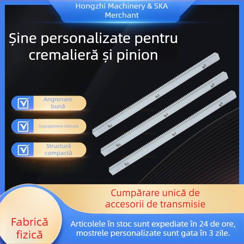 Șină dințată și ghidaj personalizate, oțel Nr. 45, prelucrare de precizie pentru echipamente CNC