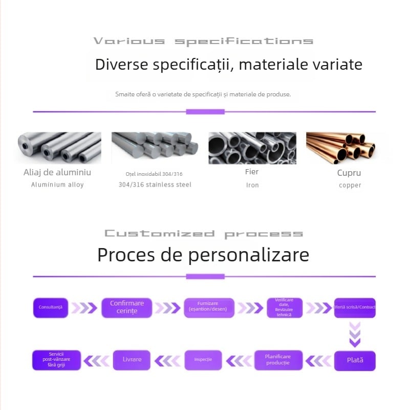 Cilindru pneumatic din oțel inoxidabil 304, acțiune dublă, diametru 25 mm, cursă până la 15000 mm, cuplă mare, proiectat după desen