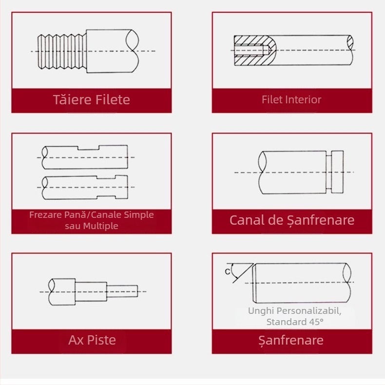 45# ax liniar din oțel, ax cilindric flexibil, tijă piston dur, tijă cilindric cromat, fabricație la comandă