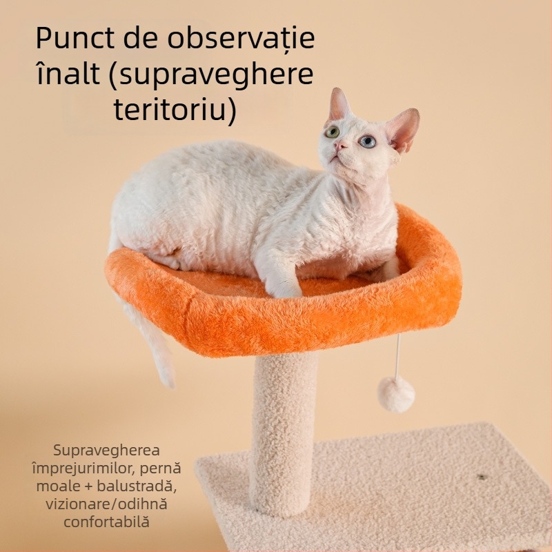 Meow Fairy Copac spațiu-eficient pentru pisici, cu copac din fetru, cuib pentru pisică și stâlp de zgâriere integrat — raft creativ pentru toate anotimpurile