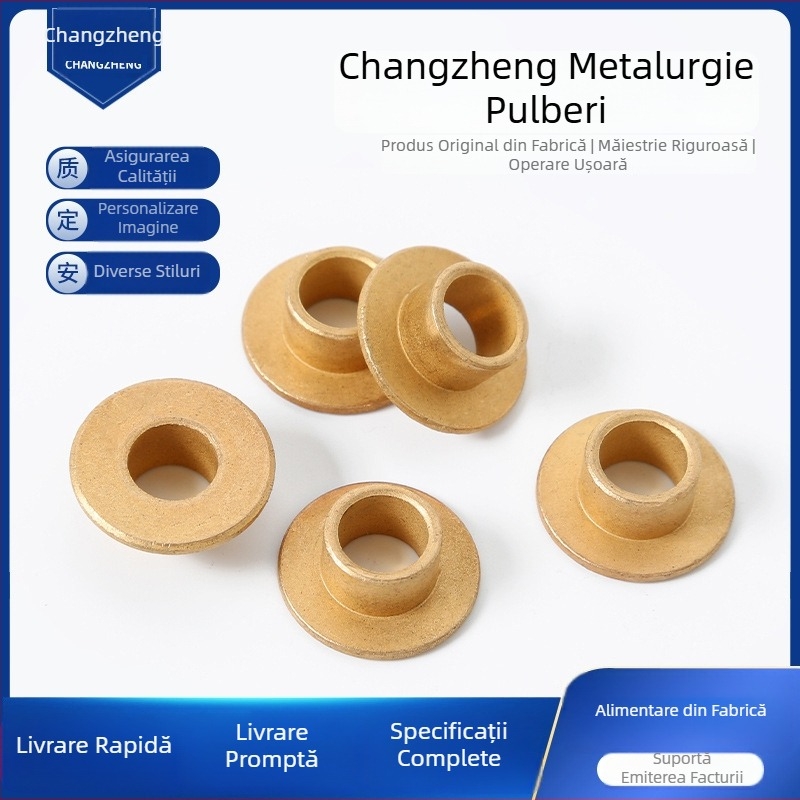 Rulment cu flanșă din metalurgie de pulbere, inel din cupru impregnat cu ulei, rulment dinamic auto-lubrifiant cu geometrie în trepte
