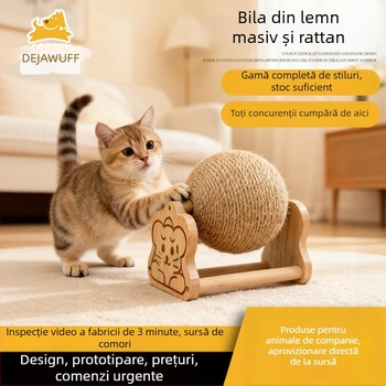 Minge de zgâriere pentru pisici din sisal cu cadru vertical de cățărare — durabilă, fără scame, jucărie pentru distracție independentă și alinare pentru plictiseală