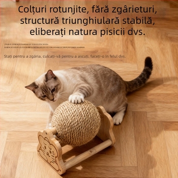 Minge de zgâriere pentru pisici din sisal cu cadru vertical de cățărare — durabilă, fără scame, jucărie pentru distracție independentă și alinare pentru plictiseală