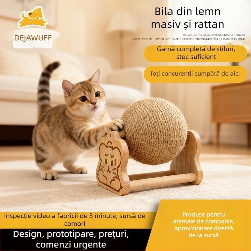 Minge de zgâriere pentru pisici din sisal cu cadru vertical de cățărare — durabilă, fără scame, jucărie pentru distracție independentă și alinare pentru plictiseală