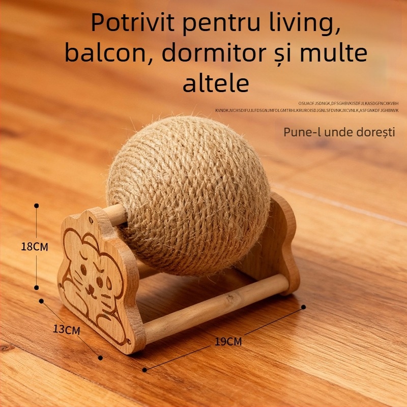 Minge de zgâriere pentru pisici din sisal cu cadru vertical de cățărare — durabilă, fără scame, jucărie pentru distracție independentă și alinare pentru plictiseală