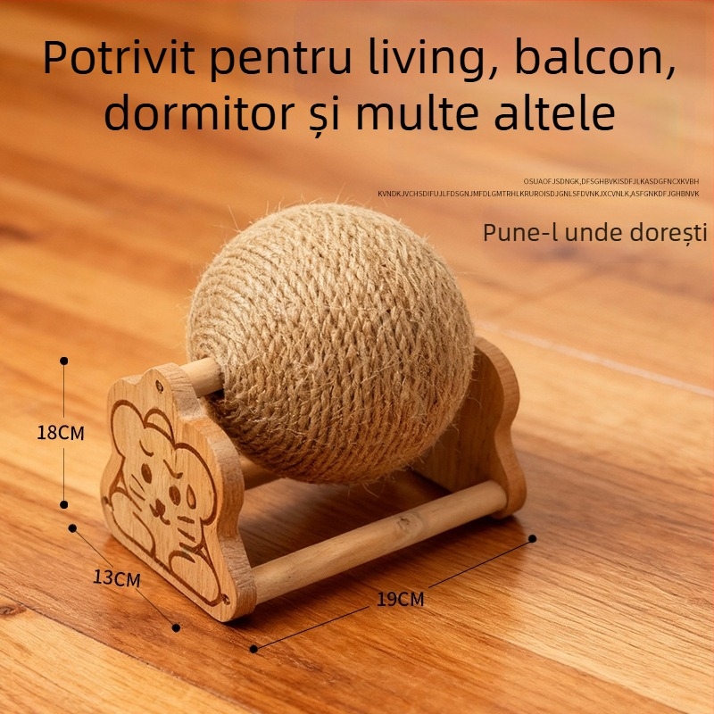 Minge de zgâriere pentru pisici din sisal cu cadru vertical de cățărare — durabilă, fără scame, jucărie pentru distracție independentă și alinare pentru plictiseală