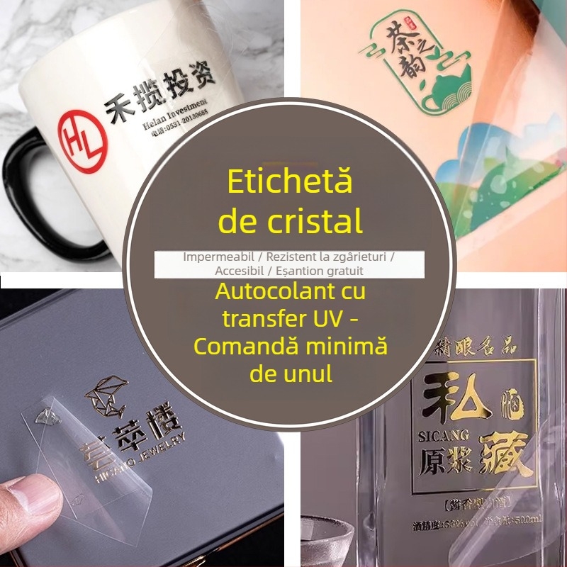 Etichetă de transfer metalică cu cristal pentru logo, autocolant autoadeziv, efect cristal laser, anti-contrafacere, bază adeziv personalizată