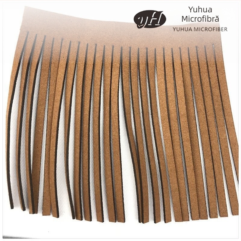 Yuhua microfibră velur coreean piele întoarsă cu franjuri