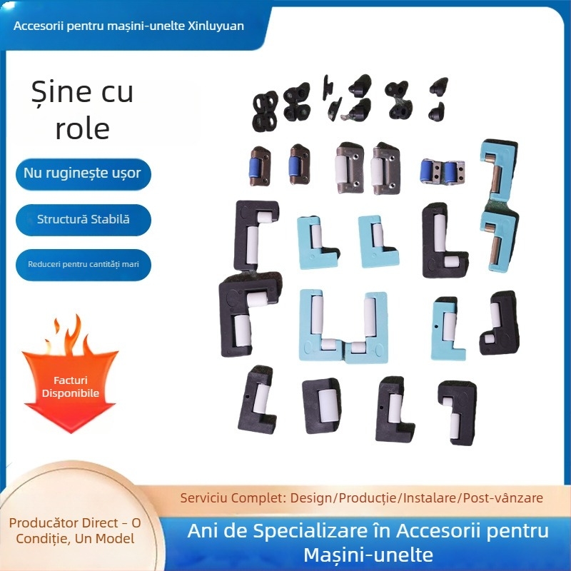 Protecție pentru mașină-unelte cu placă de oțel, cadru din fier pentru susținere, role din nailon, ghidaj cu role de cupru pentru gantry freză