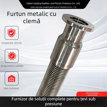 Furtun metal din oțel inoxidabil, tip Chuck, cu cuplă sanitară și bellows, conectare rapidă industrială