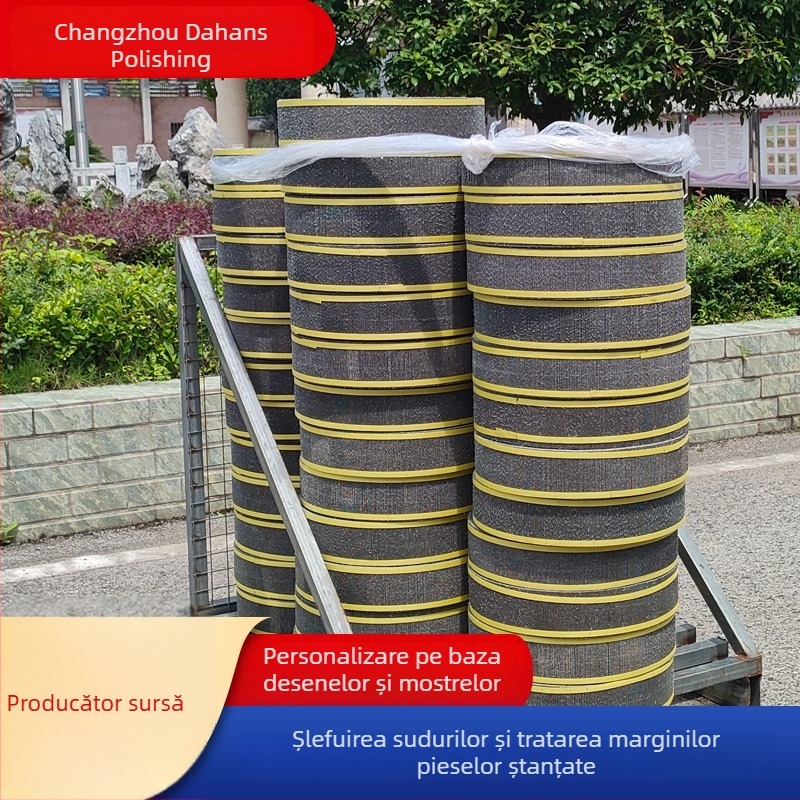 Disc abraziv de polisare ISO certificat, cu suport din țesătură de poliester pentru prelucrare și finisare a metalelor; diametru 100–500 mm, gaură 16 mm, grosime 25–100 mm, granulație 60–1000.