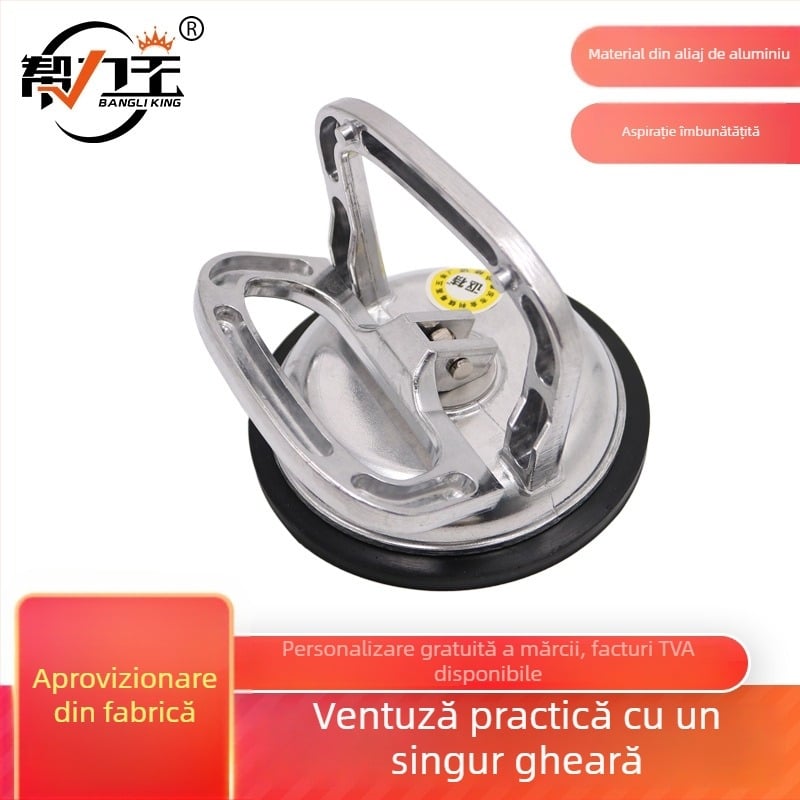 Ventuză din aliaj de aluminiu pentru sticlă, cu clemă unică, aspirație puternică pentru sticlă, marmură și plăci ceramice