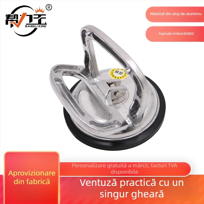 Ventuză din aliaj de aluminiu pentru sticlă, cu clemă unică, aspirație puternică pentru sticlă, marmură și plăci ceramice