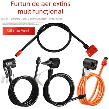 Set de accesorii pentru pompă de bicicletă: furtun de aer, duză și conector pentru furtun