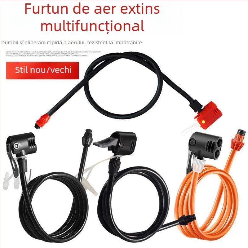 Set de accesorii pentru pompă de bicicletă: furtun de aer, duză și conector pentru furtun