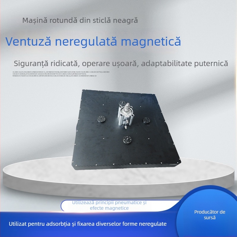 Cupe de aspirație magnetice pneumatice din silicon cauciucat, cu șuruburi, formă neregulată, piesă circulară din sticlă maro-negru