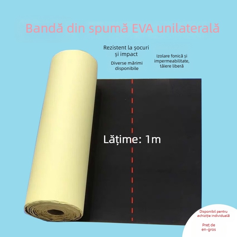 Bandă EVA din spumă cu adeziv pe o singură parte, tampon amortizant pentru etanșare și izolație termică