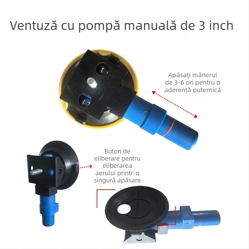 Kit de reparare a gropilor auto cu ventuză, suport pentru lampă de aliniere și pompă manuală cu articulație universală