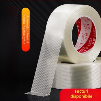 Bandă transparentă din fibră de sticlă cu aderență mare pentru cabluri electrice și împachetări, rezistentă la temperaturi înalte