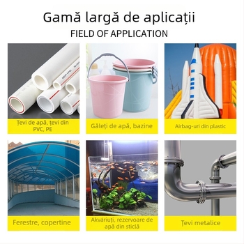 Bandă adezivă rezistentă la apă pentru etanșarea scurgerilor la conducte PVC și găuri ale găleților