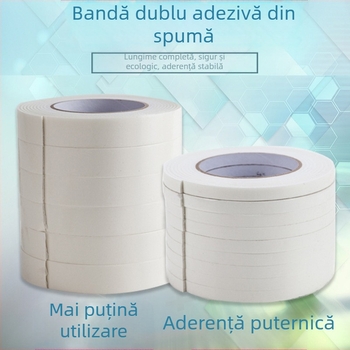 Bandă de spumă PE, dublu-adezivă, cu textură burete, îngroșată