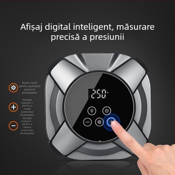 Pompa de cauciuc pentru mașină cu afișaj digital, 12V, 30 cilindri