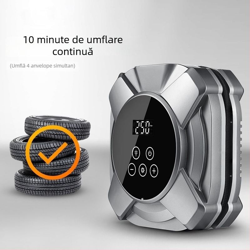 Pompa de cauciuc pentru mașină cu afișaj digital, 12V, 30 cilindri