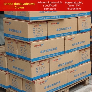Bandă dublu adezivă Crown DS10 pentru broderie, lățimi 1.0–3.0 cm, suprafață de scriere, specificații personalizabile