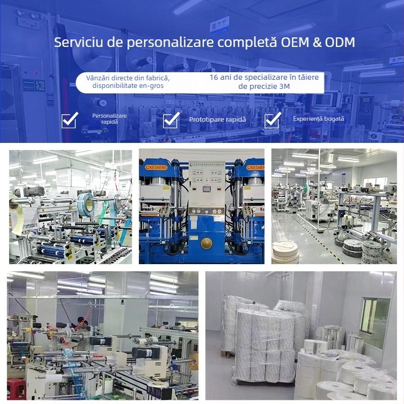 Bandă dublu adezivă acrilică pentru plăcuțe de mașină, aderență puternică, fără reziduuri, film gri cu strat roșu de eliberare