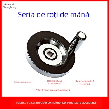 Manivelă Bakelite pentru utilaje, manivelă reglabilă pentru strung/freză 125/160/180 mm, cu șurub de fixare și spate nervurat