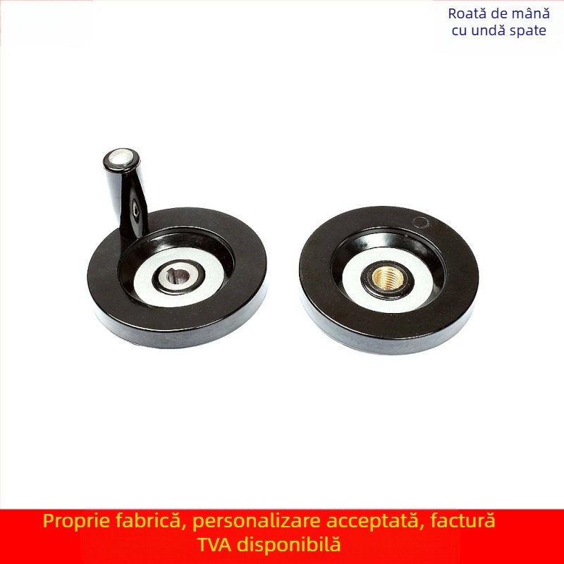 Manivelă Bakelite pentru utilaje, manivelă reglabilă pentru strung/freză 125/160/180 mm, cu șurub de fixare și spate nervurat