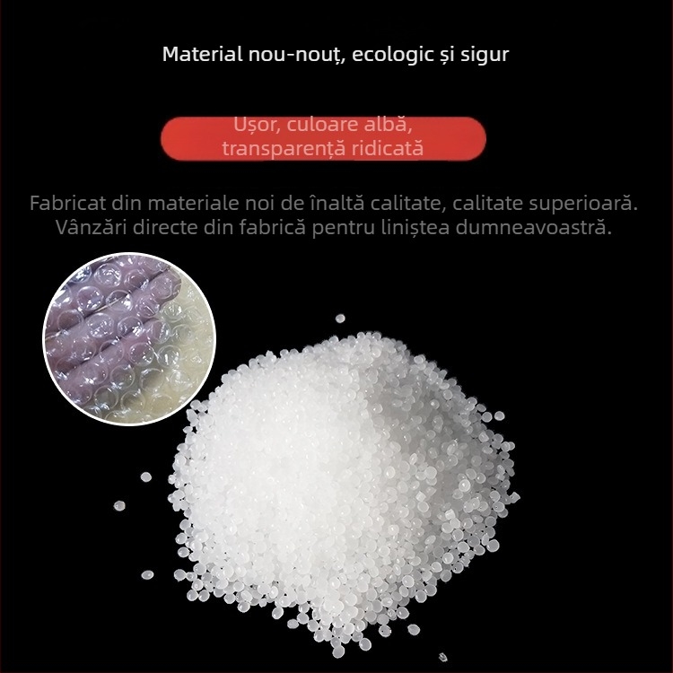 Role de folie cu bule, lățime 50 cm, lungime 55 m, albă, bule medii