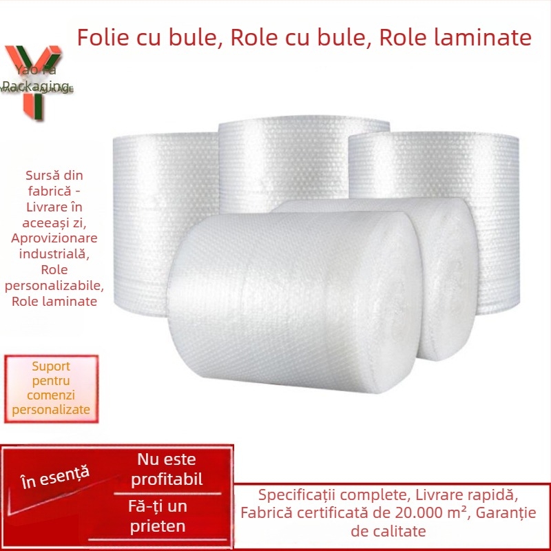Folie cu bule pentru ambalare, protecție la presiune și la șocuri, lățime 30 cm