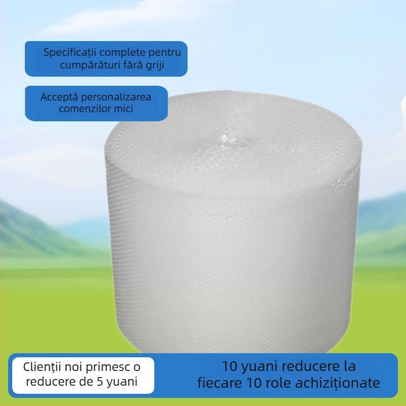 Film de ambalare din spumă, protecție la șocuri, hârtie cu bule, film cu bule, rolă dublă de spumă, hârtie cu bule îngroșată într-un singur strat