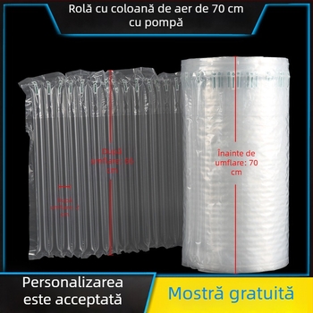 Material de rolă cu coloană de bule, personalizat, pentru saci cu coloană de aer, întărit PE+PA, 70 cm, potrivit pentru vin, cosmetică, meșteșuguri, produse digitale și plante