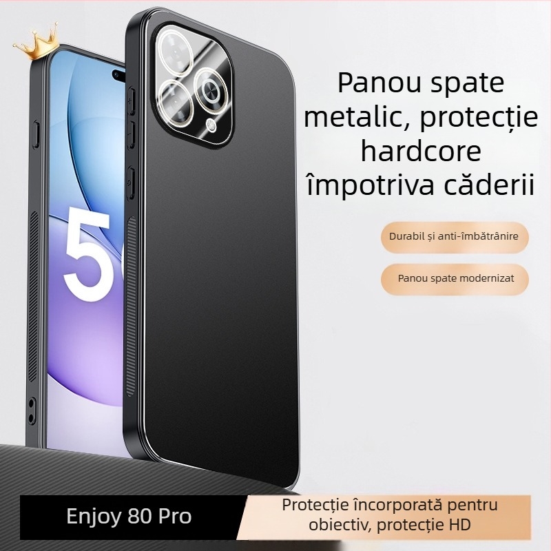 Carcasă metalică mată pentru Huawei Enjoy 80S, Enjoy 70 Plus, Enjoy 70 Pro și Enjoy 80 Pro, cu protecție completă a obiectivului și disipare a căldurii