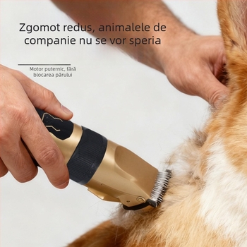 Mașină de tuns pentru animale de companie – câini, reîncărcabilă, cu pieptene cu afișaj digital