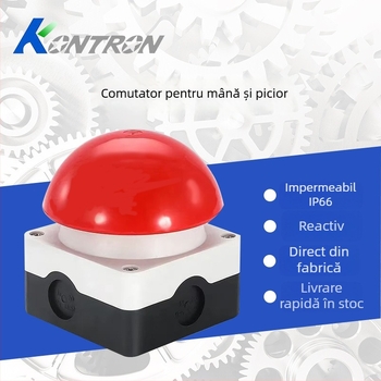 Comutator de oprire de urgență cu cap de ciupercă, auto-resetare și blocare, model FAK-S/KC11/I