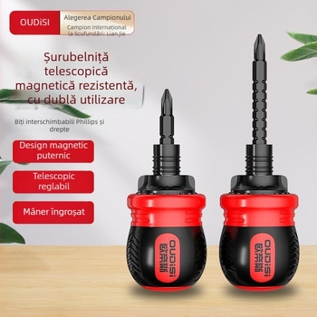 Oudisi șurubelniță telescopică cu clichet, capete Phillips și plat, dublă, ergonomic
