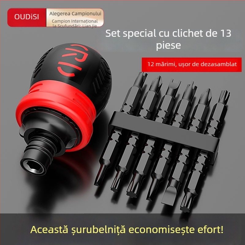 Oudisi șurubelniță telescopică cu clichet, capete Phillips și plat, dublă, ergonomic