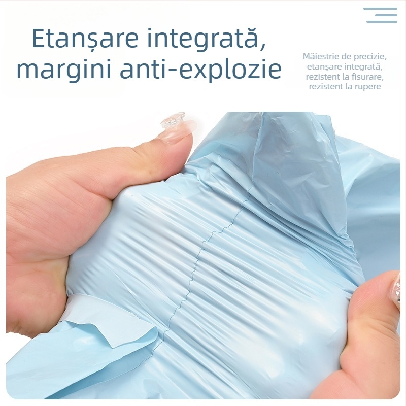 Geantă de expediere albastru gheață, impermeabilă, material nou pentru ambalare colete comerț electronic