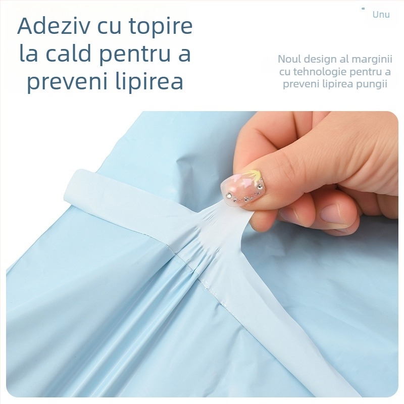 Geantă de expediere albastru gheață, impermeabilă, material nou pentru ambalare colete comerț electronic