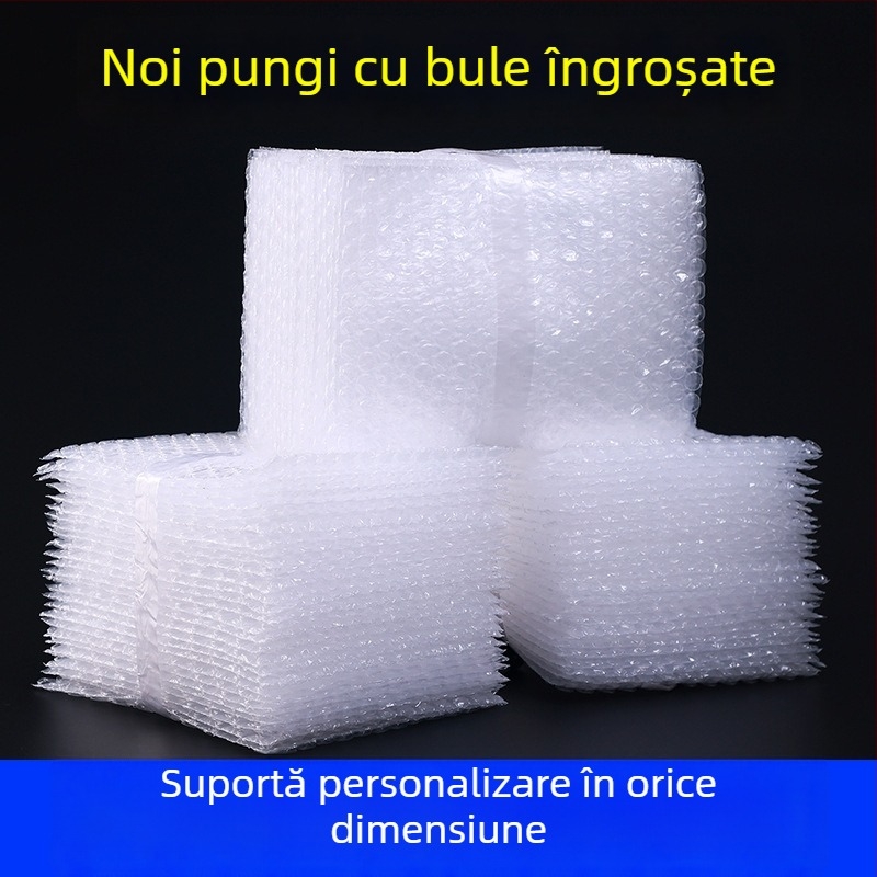 Pungi transparente cu bule, groase, pentru amortizare și protecție în ambalare