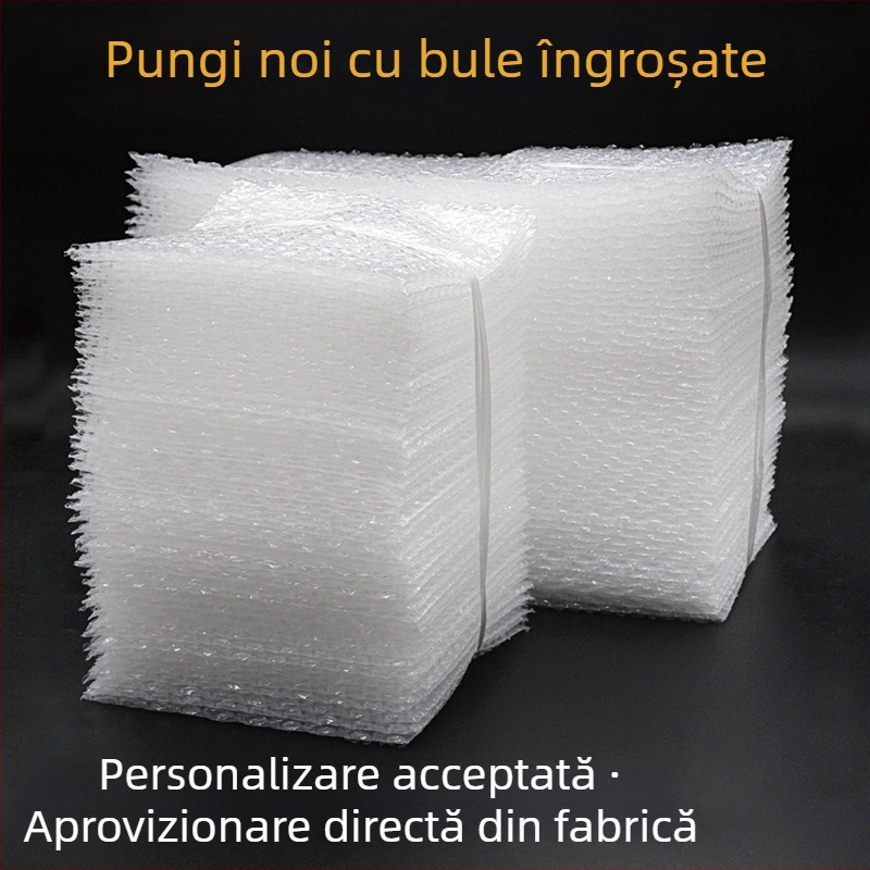 Chuangxin Pungă transparentă cu folie de bule îngroșată, LDPE, dreptunghiulară, pentru ambalare în transport