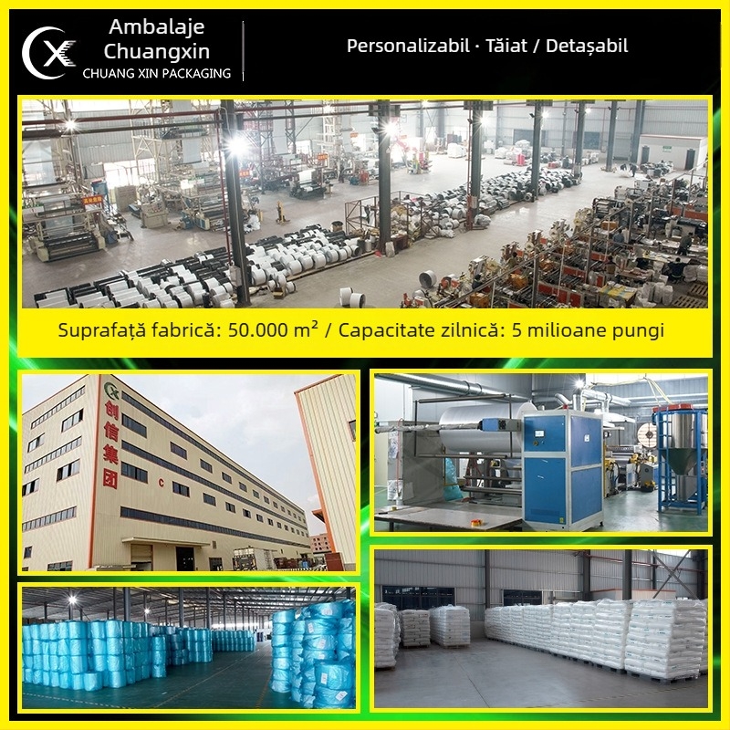 Chuangxin Pungă transparentă cu folie de bule îngroșată, LDPE, dreptunghiulară, pentru ambalare în transport